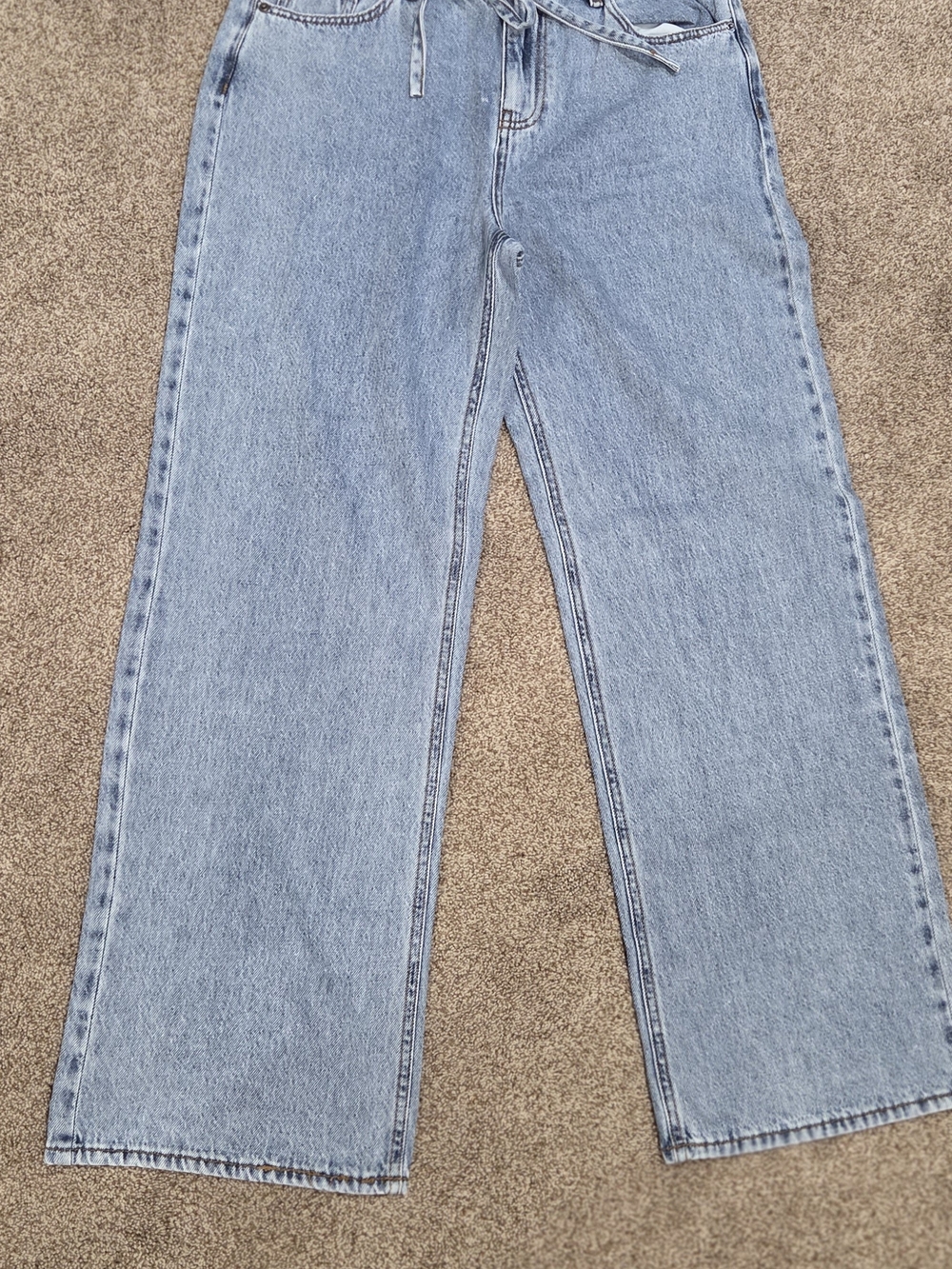 Buffalo David Bitton Wide Leg Tie Waist Jeans Light Wash Size 6